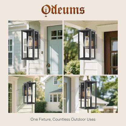 Outdoor Wall Lantern, Exterior Wall Mount Lights, Outdoor Wall Sconces, Wall Lighting Fixture (Black, 4 Pack)