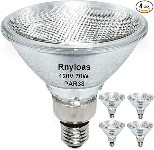 PAR38 Flood Light 70W 120V（80W Equivalent,4 Pack Long Lifespan PAR38 Flood Light Dimmable, High Output 800LM PAR38 Bulb with E26 Base, 2800k Warm White Par38 Lighting Bulb