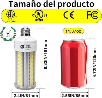 NS LED Corn Light Bulbs 9000 Lumens Super Bright (600W Equivalent), A19 60W E26 5000K Daylight, Energy Saving 90%, Non-Dimmable (1-Set)-for Home Workshop