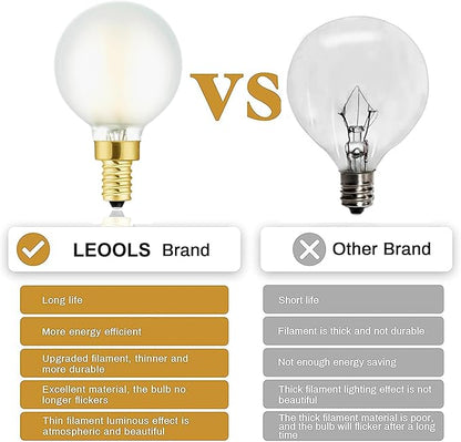Leools E12 Led Chandelier Light Bulb,Frosted G16.5 Type G Round Light Bulb,60 watt 600lm 4000k Daylight,Dimmable Led Globe Light Bulbs for Ceiling Fan,Scentsy,Vanity,Candelabra LED Light Bulbs 6 pcs
