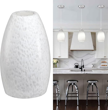 Mini Glass Pendant Light 1-Pack with Handblown Milk White Art Oval Glass Lamp Ceiling Hanging Light, for Dining Room,Kitchen,Foyer,Hallway 4.72"