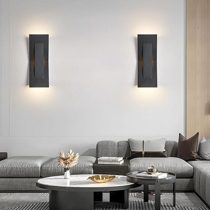 Modern Dimmable LED Up Down Wall Light,120-277V,CRI 90+,2200LM 3000K,IP65 Waterproof, 10%-100% Dimmable for Commercial & Home Outdoor or Indoor, 15 Inch Porch & Patio Wall Mount.