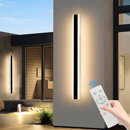 Mikeru 2Pack 57inch Outdoor Wall Light Fixtures, 10%-100% Dimmable Outdoor Wall Lights Exterior Front Porch Light 3000-6000k Wall Mounted Led Lighting for Basement, Shop,Garage Lighting