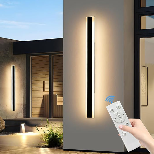 Mikeru 2Pack 57inch Outdoor Wall Light Fixtures, 10%-100% Dimmable Outdoor Wall Lights Exterior Front Porch Light 3000-6000k Wall Mounted Led Lighting for Basement, Shop,Garage Lighting