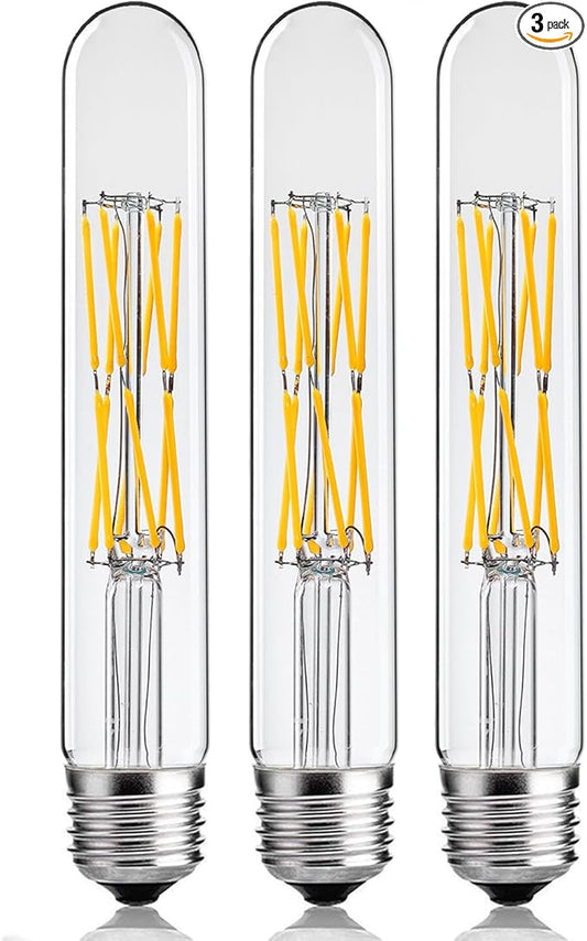 T10 Led Tubular Bulb,100 Watt Incandescent Bulb,12W T30 Dimmable Edison Led Long Bulb,3000K Soft White,E26 Medium Base Lamp,7.3in(185mm),3-Pack