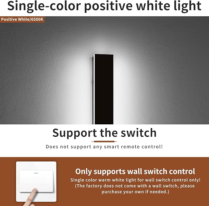 2 Pack 57inch Modern Outdoor Wall Lights, Long Strip Exterior LED Wall Sconce, 6000K Cold White, IP65 Waterproof, 50W, Black Outside Lighting Fixture for Porch, Garden, Fence, Balcony