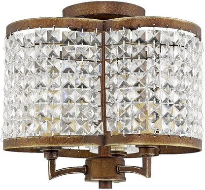 Livex Lighting 50573-91 Gramercy 3-Light Ceiling Mount, Brushed Nickel