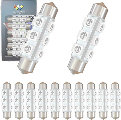 42mm DC 24V 578 Festoon Dome LED Bulb Blue,211-2 561 562 566 6429 LED Bulbs for Truck Interior Door Trunk Lights 360 deg Non Polarity(Pack 12)