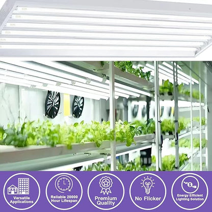 F54T5/865/HO 54 Watt 46 Inch T5 Fluorescent Tube Light Bulb, T5 54W Grow Light, 6500K Daylight, 5000 Lumens, High Output, G5 Bi-Pin Base, 12 Pack