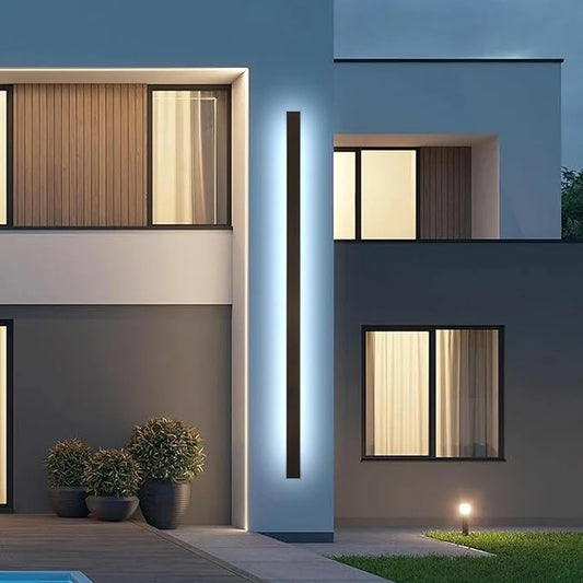 Black Outdoor Wall Light,79inch Modern LED Exterior Light Fixtures Wall Mount,Dimmable Waterproof Long Outdoor Linear Wall Sconce IP65 Waterproof,Outside Wall Lights for House,Porch,Patio