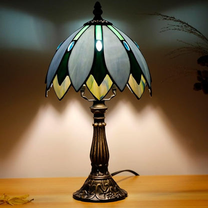 Table Lamp Base Replacement Only, Wide 4 Height 15 Inch, Fit for 6, 8, 10 Inch Tiffany Style Stained Glass Lampshade, Dark Bronze Finish,Resin, Push Switch On Cord(B (W4H15 Inch))