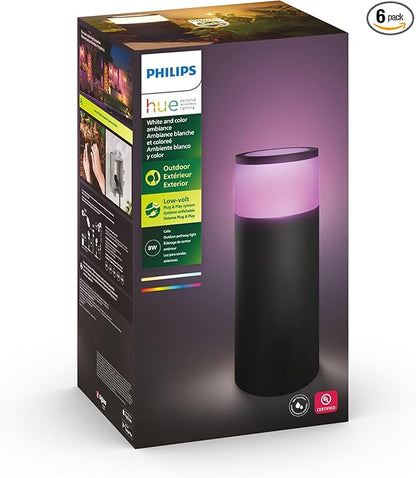 Philips Hue Calla Outdoor Smart Pathway Light White & Color Ambiance LED Walkway Lights - Low Voltage Lighting Requires Bridge and Power Supply Control with App and Voice - Weatherproof (Pack of 6)