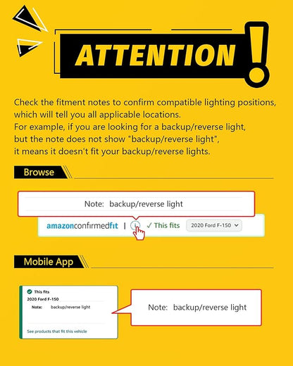 Yorkim 194 LED Bulb 6000K White T10 Interior Bulbs T15 W5W 2825 168 LED Bulb for Interior Light Trunk License Plate Lights Marker Lights, Pack of 2