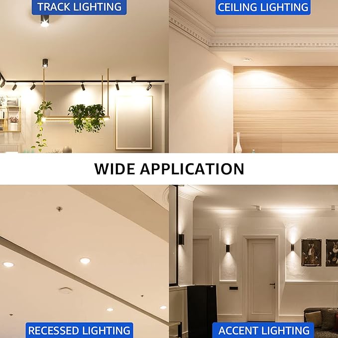 MASTERY MART GU10 LED Spotlight Light Bulbs, 50 Watt Equivalent, 5.5W Dimmable, Full Glass Cover Reflector, 2700K Soft White, 25000 Hours, UL Listed, Energy Star Certified (Pack of 6)