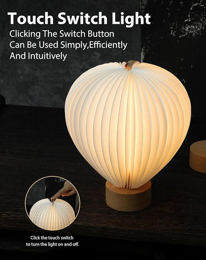 Hot Air Balloon Warm Night Light,Dimmable Touch Lamp for Bedroom,Portable Table Bedside Lamp,hot air balloon lantern decor,1200 mAh battery,Portable Camping Lamp for Outdoor,Bedroom,Party Decor
