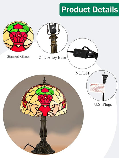 KY&BOSAM Tiffany Table Lamps Irish Gold Crown Celtic Light Stained Glass Art Style Desk Lamp19 Inche Tall 12 Inche Wide Lamp Shade1 Bulb Antique Zinc Base Living Room Bedroom St Patrick's Day Decor