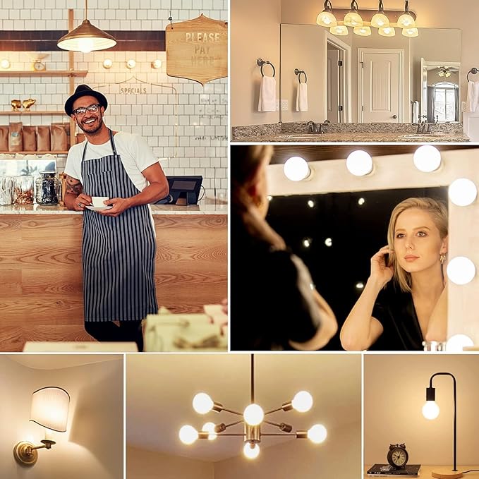 G25 LED Light Bulb E26 Base Matt Opal Porcelain Soft White 3000K Dimmable Edison 6W Led Globe Bulb,600LM,60 Watt Equivalent,Outside Frosted Glass,G80 Vintage LED Edison Globe Light Bulb,4 Pack.