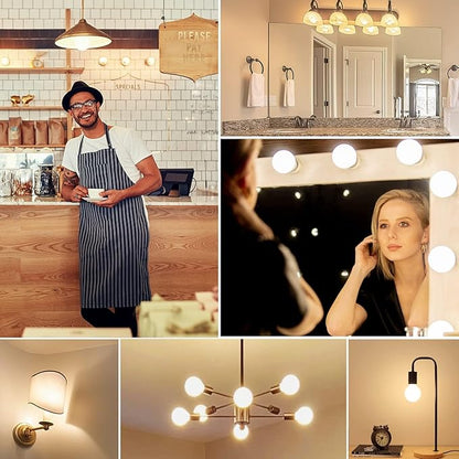 G25 LED Light Bulb E26 Base Matt Opal Porcelain Soft White 3000K Dimmable Edison 6W Led Globe Bulb,600LM,60 Watt Equivalent,Outside Frosted Glass,G80 Vintage LED Edison Globe Light Bulb,4 Pack.