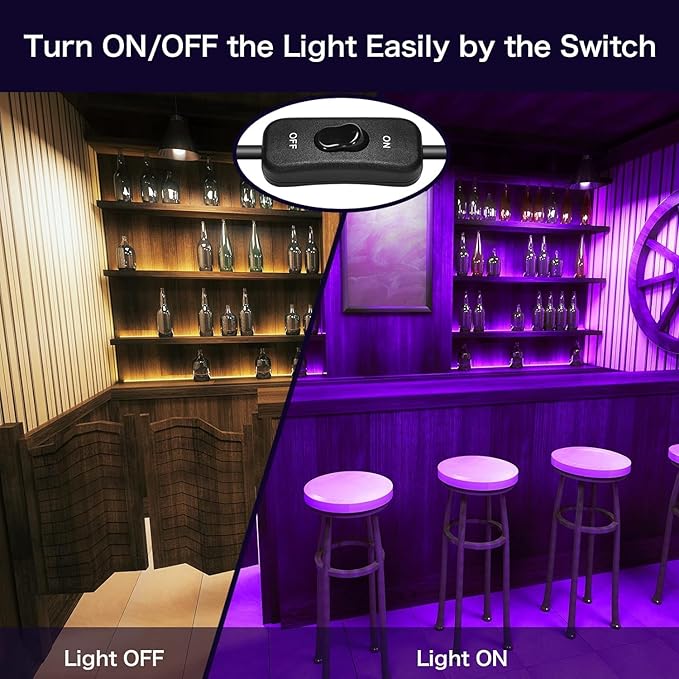 4 Pack 500W LED Flood Black Lights,395nm to 405nm UV Outdoor Flood High Power Blacklight Light with Plug in, IP66 Waterproof Large Black Light Spotlight for Glow Party Large Space, Halloween
