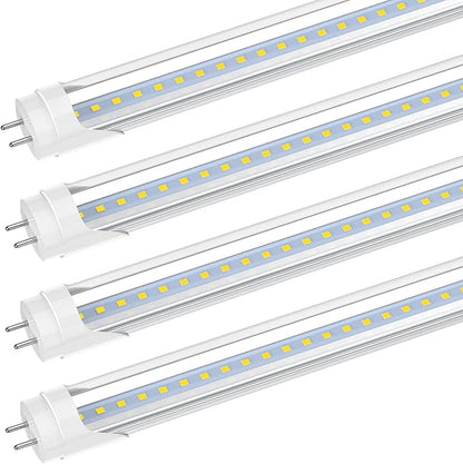 JESLED 36 Inch LED Tube Light, 3FT T8 Hybrid Type A+B, 14W 1600LM 5000K Daylight, Plug & Play or Ballast Bypass, F25T8 Fluorescent Replacement, Clear Cover, 4 Pack, ETL Listed