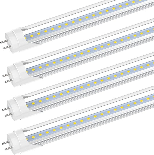 JESLED 2FT T8 LED Tube Light, 10W(24W Equiv.), 5000K Daylight, 1120LM, 24 Inch Type A+B LED Bulb, Plug & Play or Ballast Bypass, Double-Ended, F17T8 Fluorescent Replacement, Clear, 4 Pack, ETL