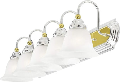 Livex Lighting 1005-52 Belmont 5-Light Bath Light, Chrome and Polished Brass