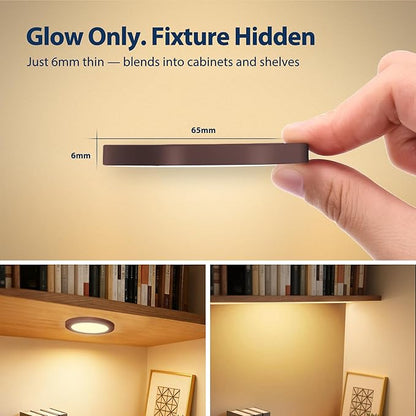 V4light LED Puck Lights, Smart Under Cabinet Lighting with Remote Control, Color Temperature Adjustable, Works with Alexa & Google Home, Plug-in Lights for Kitchen, Counter, Closet, Shelf (6 Pack)