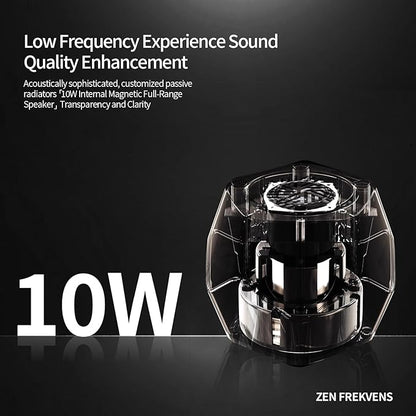 Dynamic Ferrofluid Bluetooth Speaker with Rhythm LED Light & Dancing Liquid Display - Interactive Audio Visualizer for Gaming, Desktop, Home Decor (Magnetic Liquid Art in Glass) (Black)