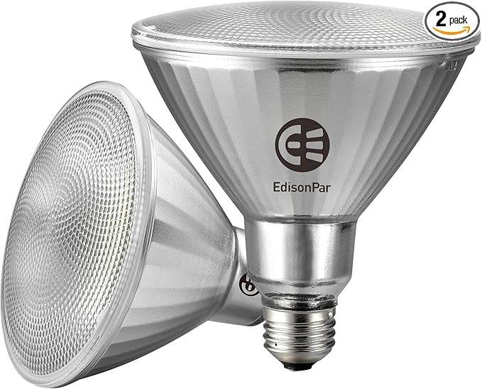 Full-Glass PAR38 LED Flood Light Bulbs Outdoor/Indoor Equivalent 300 Watt, 4000 Lumens Ultra Bright, Non-Dimmable Waterproof 5000K Daylight, 2-Pack