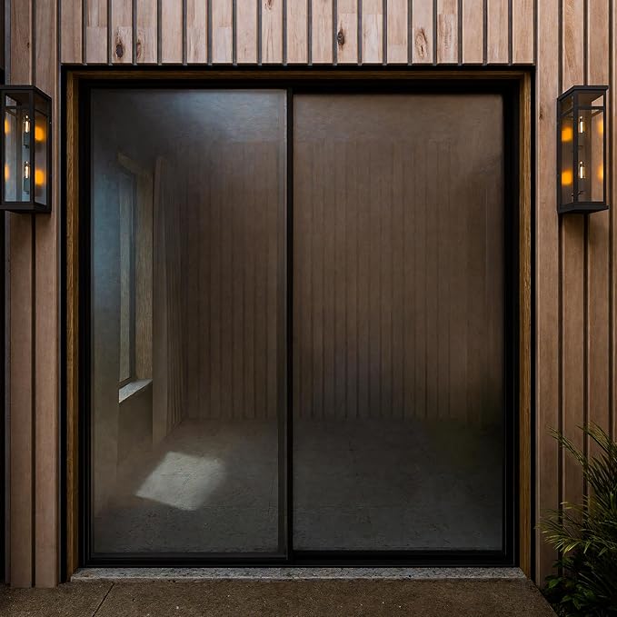 LEDMyplace Outdoor Sconce Light - 40W Rectangular Black Outdoor Wall Sconce with Clear Glass Panels - Two E12 Socket, High CRI, IP65, ETL Listed, Modern Exterior Light Fixture (22.25" H x 5.5" W)