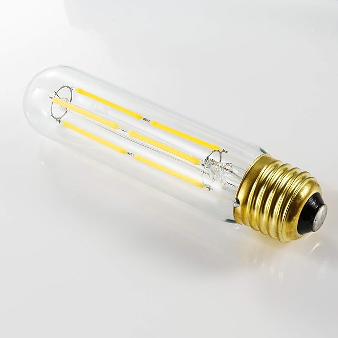 E26 Led Bulb 60 Watt Dimmable Edison Led Tube Bulbs 5000k Cool White Incandescent Tubular Light Bulb 6W Equivalent Clear Glass E26 Base Lamp Bulb for Display Cabinet Showcase Piano,6 Pack