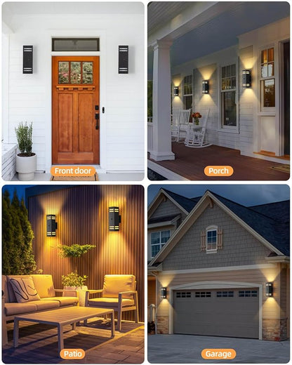 KIZON Motion Sensor Outdoor Lights, Modern Outdoor Wall Lights Black Exterior Lighting Fixture Wall Mount, Aluminum Motion Detector Lights for House Porch Front Door