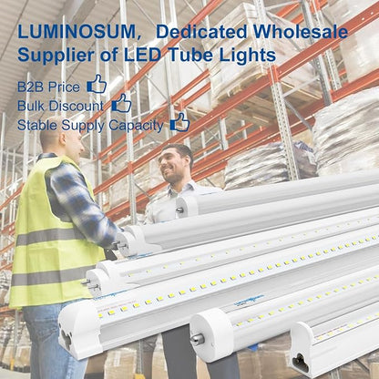 T8 LED Tube Light Bulbs 4 Foot 20W 40W Equivalent 5000K Daylight 2000LM, T8 T10 T12 Fluorescent Replacement, Dual-end Powered Ballast Bypass, Frosted Cover ETL Listed for Garage 25-Pack
