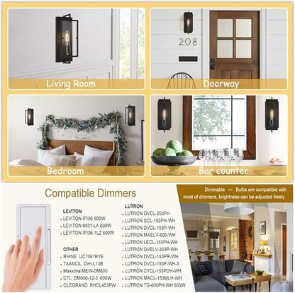 XININSUN T10 LED Bulb, 8.9 Inch Tubular Light, 80W Equivalent, 800lm, Dimmable, E26 Base, Clear Glass, Soft White 3000K