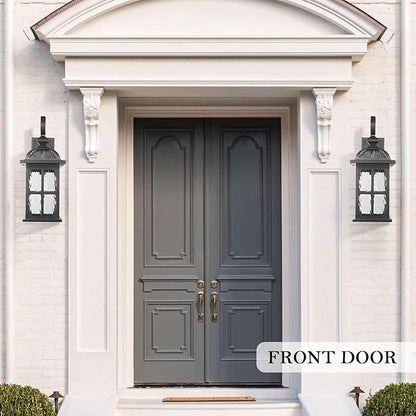 Darkaway Large Outdoor Wall Light, 22inch Exterior Light Fixture with Water Ripple Glass, Aluminum Outside Lights Sconces Exterior Lighting for House Porch Patio Doorway Garage