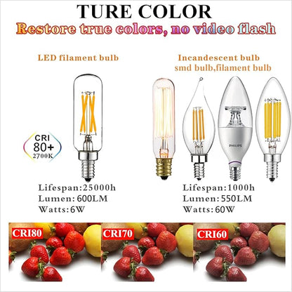LiteHistory Dimmable E12 LED Bulb 6W Equal 60 watt led Light Bulb Warm White 2700K T6 T25 E12 Candelabra Bulb 60 watt for Chandeliers,Ceiling Fan,Pendant,Wall sconces AC120V 600LM e12 Bulb 12Pack
