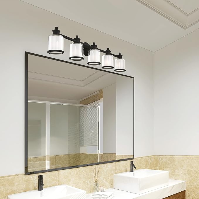 Livex Lighting 40215-35 Transitional Five Light Bath Vanity from Middlebush Collection in Polished Nickel Finish