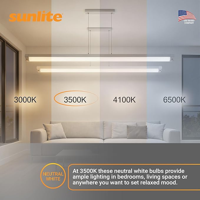 Sunlite 30335 F28T5/835 4 Foot T5 Linear Fluorescent Lamp, 28 Watts, 2500 Lumens, 3500K Neutral White, Miniature G5 Bi-Pin Base, ROHS Compliant, High Performance Straight Tube, 40 Pack
