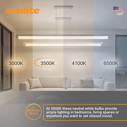 Sunlite 30335 F28T5/835 4 Foot T5 Linear Fluorescent Lamp, 28 Watts, 2500 Lumens, 3500K Neutral White, Miniature G5 Bi-Pin Base, ROHS Compliant, High Performance Straight Tube, 40 Pack