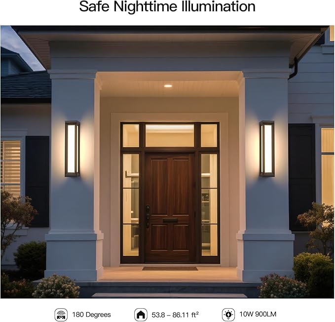 Outdoor Wall Lights Exterior, 26" Large Wall Sconce for House, 3000K LED Outside Front Door Light Fixture Wall Mount, Modern Porch Lights Waterproof Garage Lamp Patio Lighting Entryway Lantern