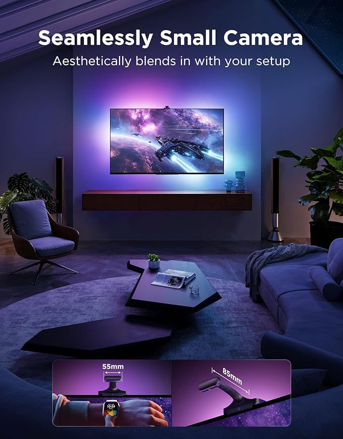 Govee TV Backlight 3 Pro with HDR Triple Camera, 11.8ft 5-in-1 RGBWWIC LED Strip Lights That Change with 55-65 Inch TVs, 75LEDs/m, Supports AI Filter, Smart App and Voice Control, DreamView Sync