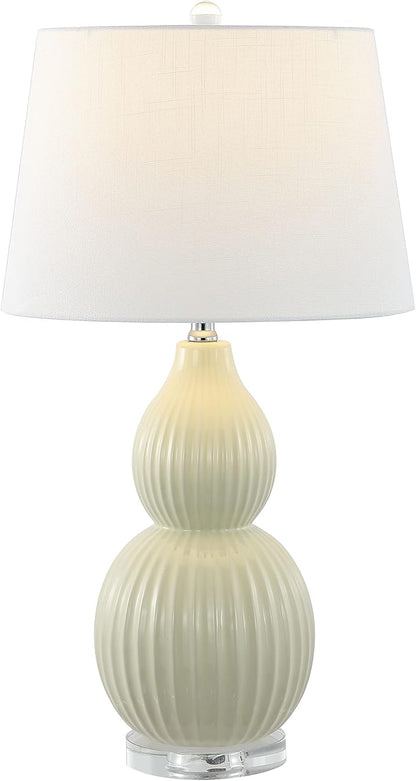 JONATHAN Y JYL8019C Thatcher 28.25" Ceramic LED Table Lamp Contemporary Transitional Bedside Desk Nightstand Lamp for Bedroom Living Room Office College Bookcase LED Bulb Included, Light Olive