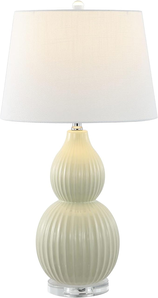 JONATHAN Y JYL8019C Thatcher 28.25" Ceramic LED Table Lamp Contemporary Transitional Bedside Desk Nightstand Lamp for Bedroom Living Room Office College Bookcase LED Bulb Included, Light Olive