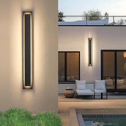 39.4 in Long Outdoor LED Wall Lights Exterior Lighting Fixtures, Modern Exterior Garage Wall Light,Outside Light Fixtures for House,Patio,Front Porch,36W Black Outdoor Wall Sconce 3000K