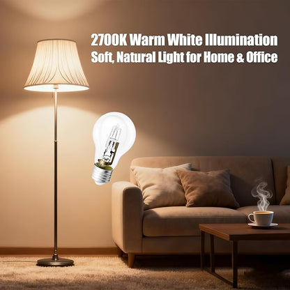 A55 E27 53W 220V Halogen Lamp 96×55mm 2700K Clear Bulb Replacement for Incandescent Light, 10 Pack