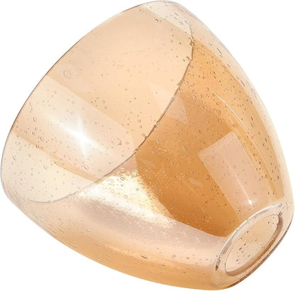 Bell Shade Lighting Fixture Glass Shade Replacement, 5.9"W x 5"H, 1-5/8 Inch Fitter, 3 Pack Clear Amber Seeded Bubble Glass Shade Globe Cover for Chandelier Pendant Light Wall Sconce