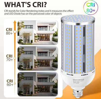 2 Pack 120W Corn LED Light Bulb Fanless,3000K/Warm White(1200 Watt Equivalent) E26/E39 Large Mogul Base LED Cob Lamp 15,800LM for Outdoor Indoor Garage Warehouse Factory Workshop Street Backyard