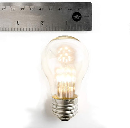 Hometown Evolution, Inc. E26 Commercial String Lights with 16 Gauge Wire (100 Foot 50 Socket, A15 LED 9 Diode 1 Watt Bulbs)