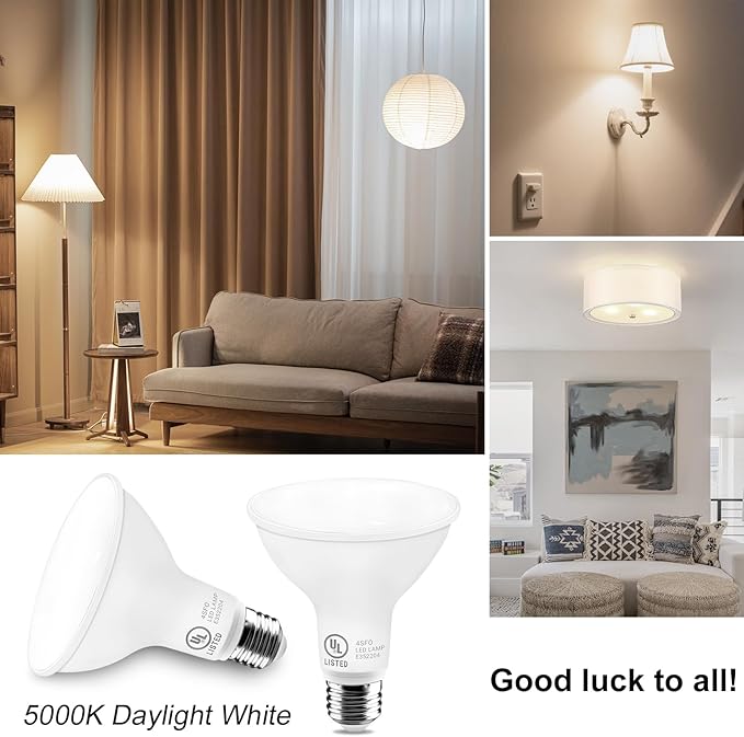 LightingWill 11W Par30 LED Bulb (75W Equivalent), UL Listed, 5000K Daylight White Dimmable Flood Light Bulbs, 850 Lumens, E26 Base, LED Recessed Light Bulbs for Indoor Outdoor, 6 Pack