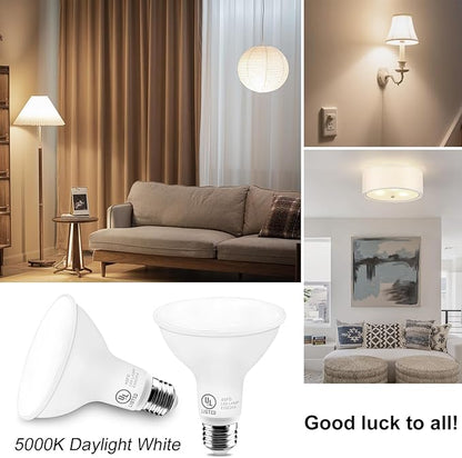 LightingWill 11W Par30 LED Bulb (75W Equivalent), UL Listed, 5000K Daylight White Dimmable Flood Light Bulbs, 850 Lumens, E26 Base, LED Recessed Light Bulbs for Indoor Outdoor, 6 Pack